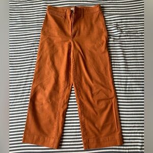 Madewell Rust Slim Emmett Wide-leg Crop Pants